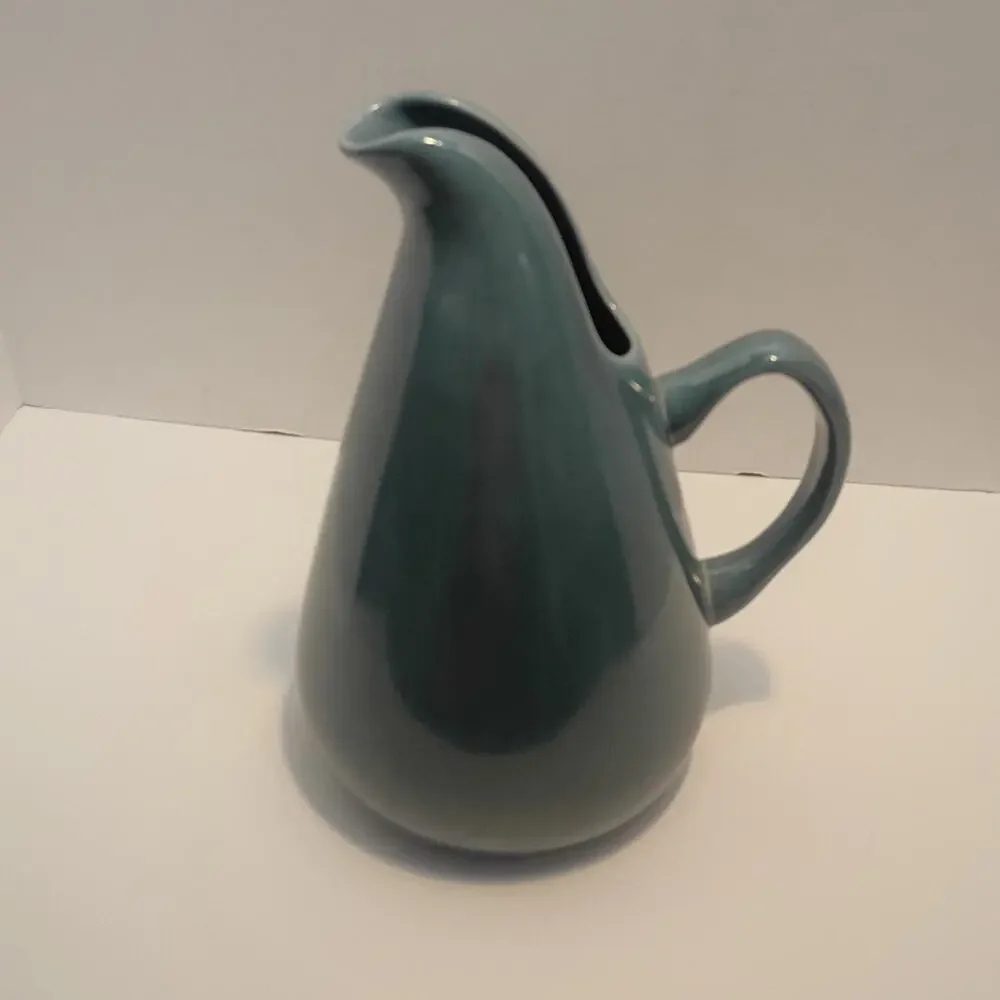 VTG Russel Wright Steubenville American MCM Water Pitcher Seafoam Blue 10.5